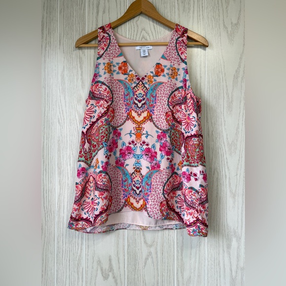 TABITHA WEBB Tank Tunic Floral Paisley Print Multi Pink Size M LNC - Picture 1 of 4